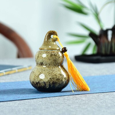 Kitchenace keramik kinesisk teholder bærbar tedåsebeholder teopbevaringsgadgets og værktøj pæreformet tebladsopbevaringsgadget: M / Hvid