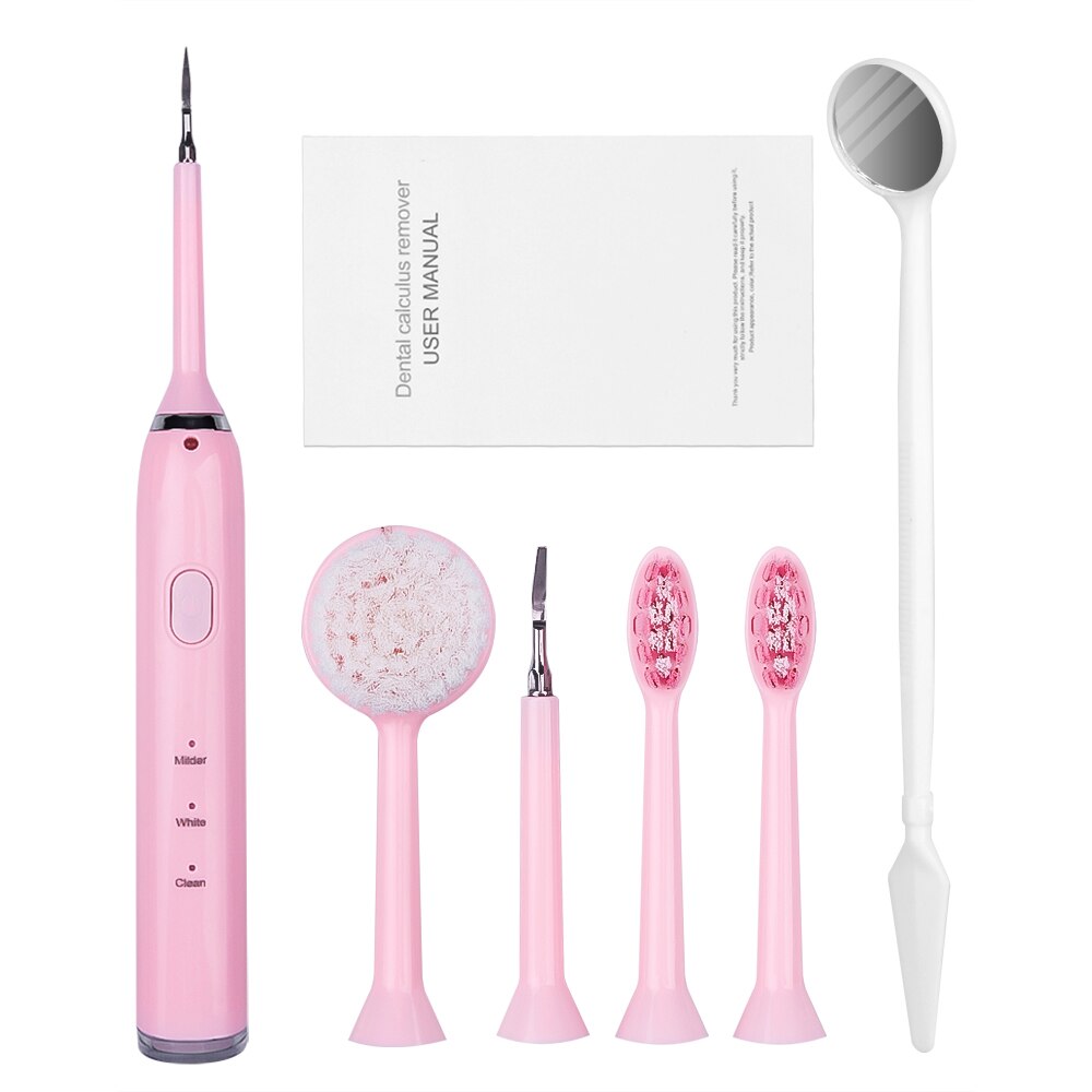 Powerful Ultrasonic Electric Toothbrush USB Rechargeable Sonic Waterproof Whitening Dental calculus remover Dental care: Pink