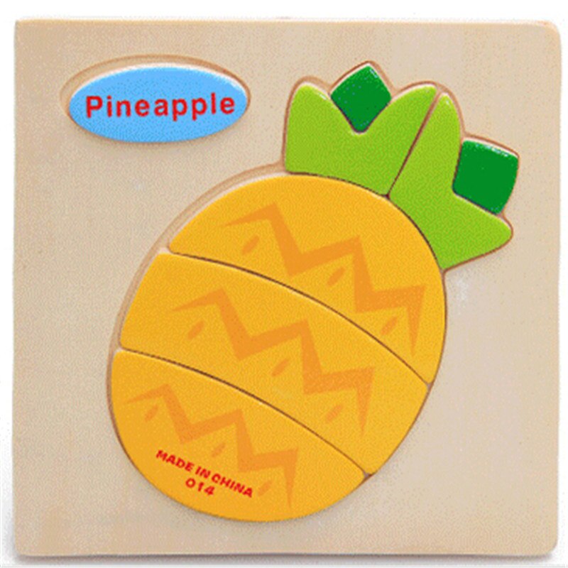 holz 3D Puzzle Puzzle Holz Spielzeug Für Kinder Cartoon Tier Puzzles Intelligenz Kinder Kinder Pädagogisches Spielzeug: Pineapple