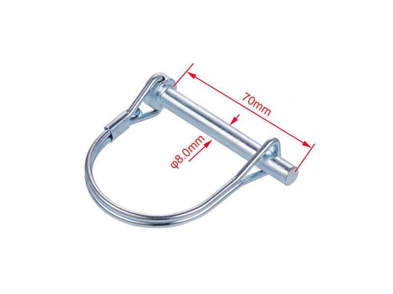 ROUND WIRE LOCK PINS 6.3MM BRIGHT ZINC PLATED, ROUND LOCKS STUDS, wire locking hitch pin TRAILER PARTS: size 8mm