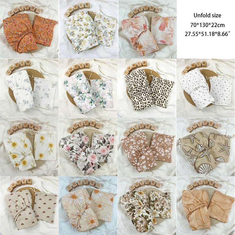 Stretchy Baby Fitted Bassinet Sheet Crib Bed Soft Cotton Printed Sheet Cradle Basket Pad Sheet Mattress Cover Protector N84E