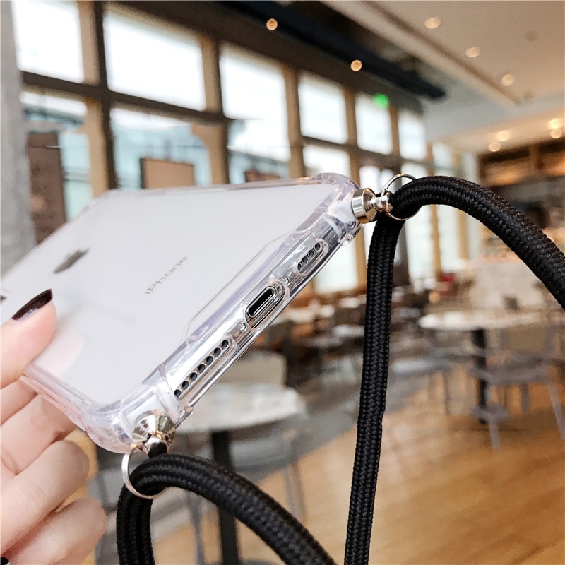 Strap Cord Phone Case for iPhone X XS Max XR Necklace Lanyard Carry Protective Phone Cover to Hang For iPhone XR XS Max X Chain