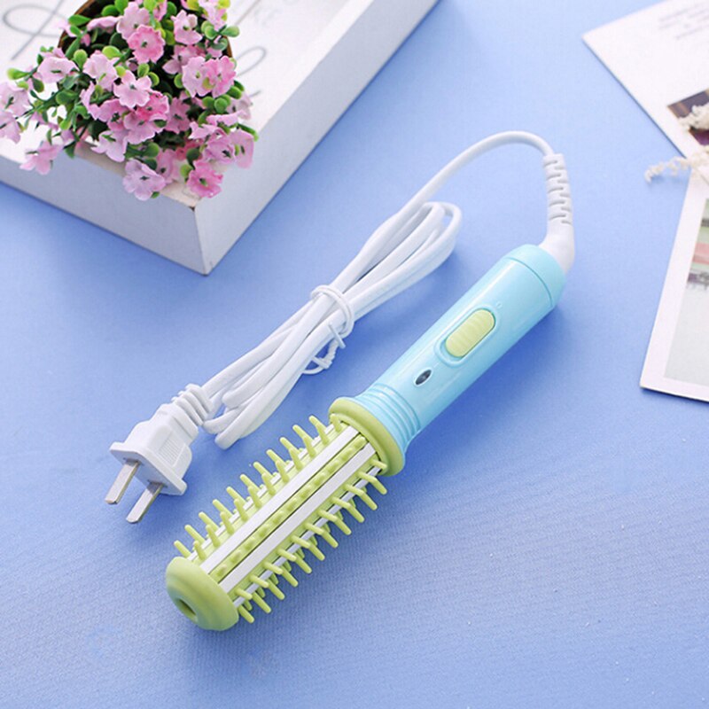 Mini ferro de ondulação 220v elétrica pequeno cabelo alisamento curling iron conjunto bonito plana ferros viagem ferramentas alisador cabelo: green