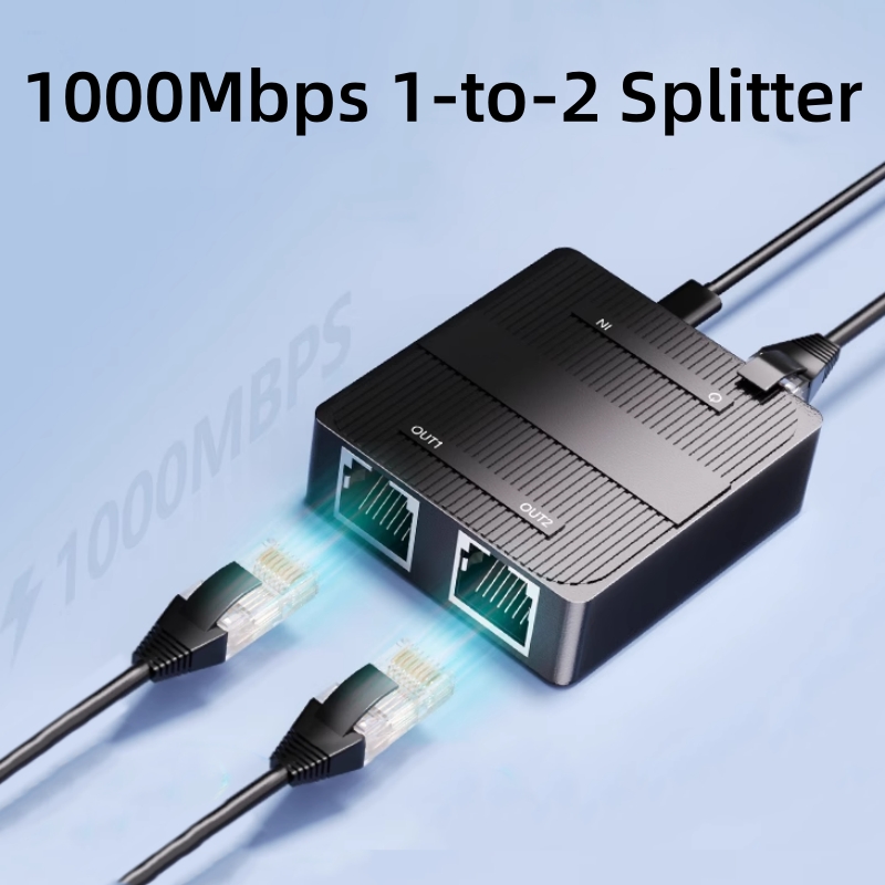 1000Mbps Internet Splitter Network Switch RJ45 LAN Hub Stable Ethernet Adapter for Router PC TV Simultaneously Networking: Beige