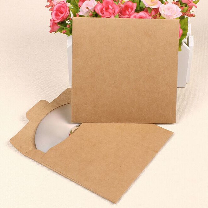 Kraft Envelope CD Paper Case Bag 5pcs Sleeves Discs DVD Photo Storage Bag Blank Postcard Invitation Letter Stationery Paper Bag