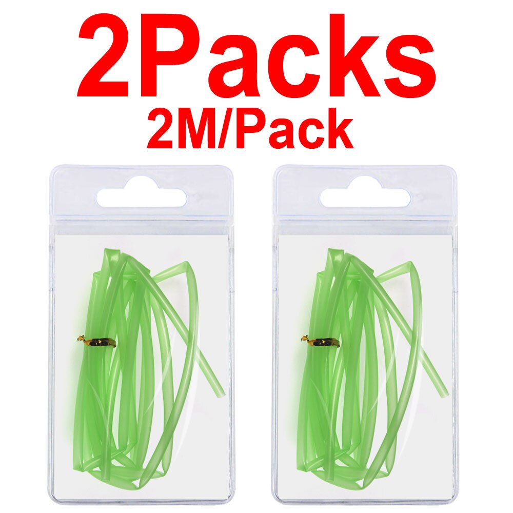 Wifreo 1/2/4Pack Glowing Hook Shrink Tube For Saltwater Fishing Rig Lure Trolling Assist Hook DIY Shark Rig Accessory Materials: 2packsX2m