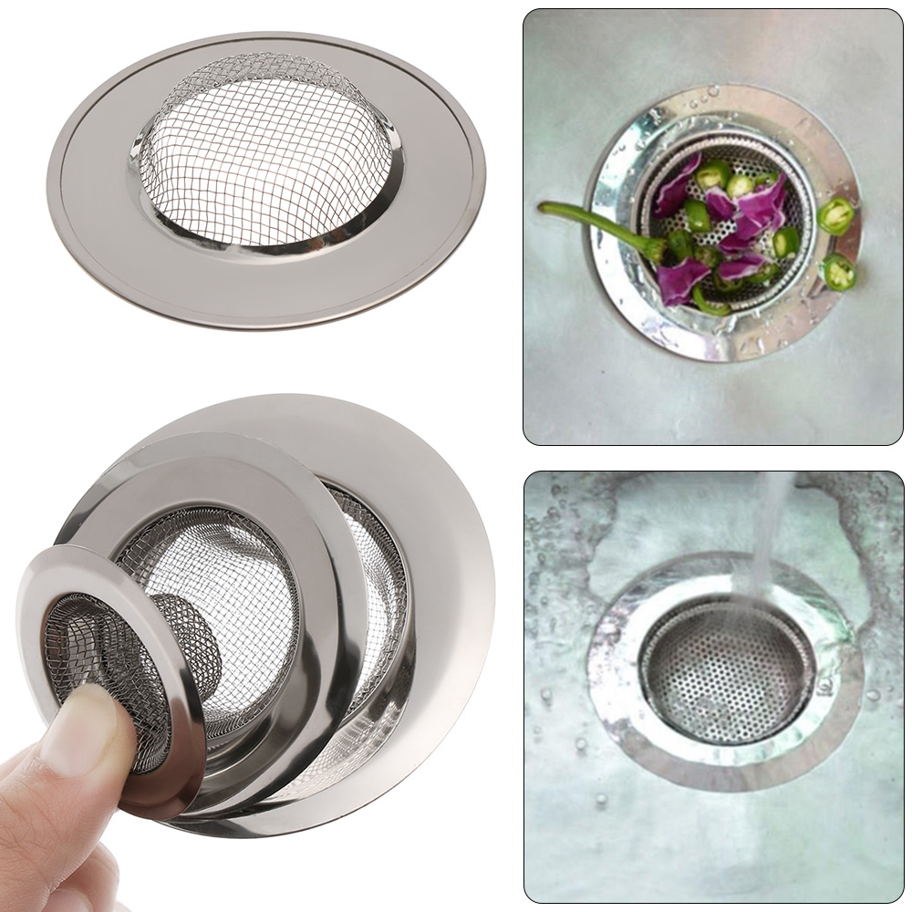 Kitchen Sink Strainer Drain Hole Filter Trap Metal Sink Strainer Stainless Steel Bath Sink Hair Catcher Drain Waste Screen