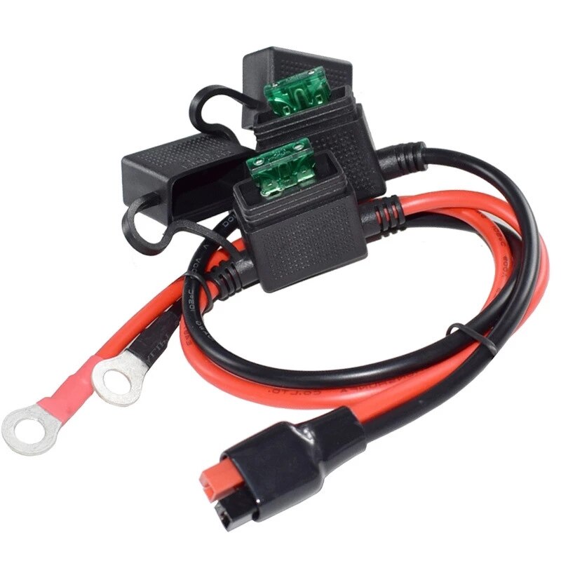 SAE 30A Connertor to O Ring Terminal Harness, with 30A Protection Fuse, 2-Pin Quick Disconnect Plug,SAE Battery Extension Cable: Anderson to Oring
