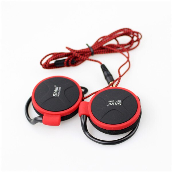Shini-auriculares Q940 con conector tipo C, cascos deportivos de 3,5mm con gancho para la oreja para reproductor de música Mp3, ordenador y teléfono móvil,: Rojo