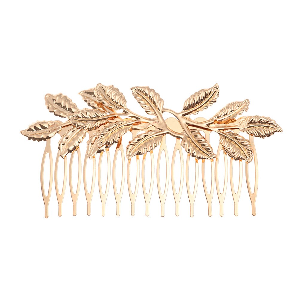 Vintage Hårbøjle Guld Blade Krans Bryllup Brude Tilbehør Hårbånd Kvinder Retro Krone Smykke Tiara: 7