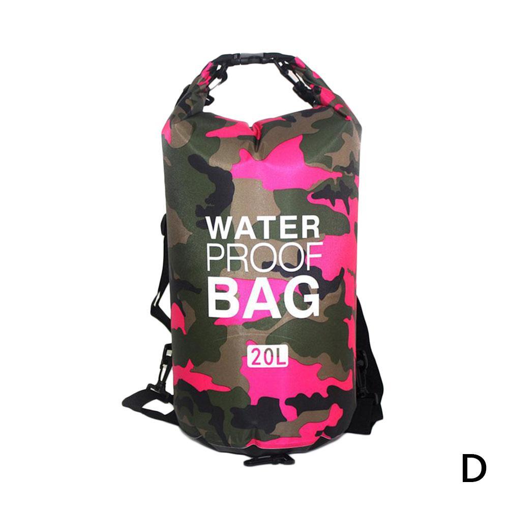 Dry Camouflage Portable Rafting Diving Outdoor Bag Sack PVC Waterproof Folding Swimming Storage Bag for River Trekking: D / 20L