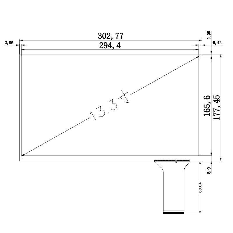 13,3 Zoll berühren Tafel kapazitive fenster linux Himbeere Pi Android System USB stecker und spielen oberfläche aus gehärtetem glas