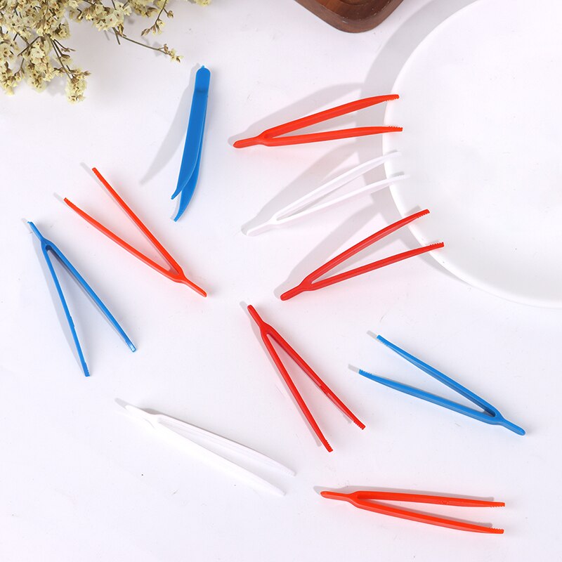 10pcs Plastic Tweezers Children Tweezers Games Teaching Learning Educational Toys Random Color