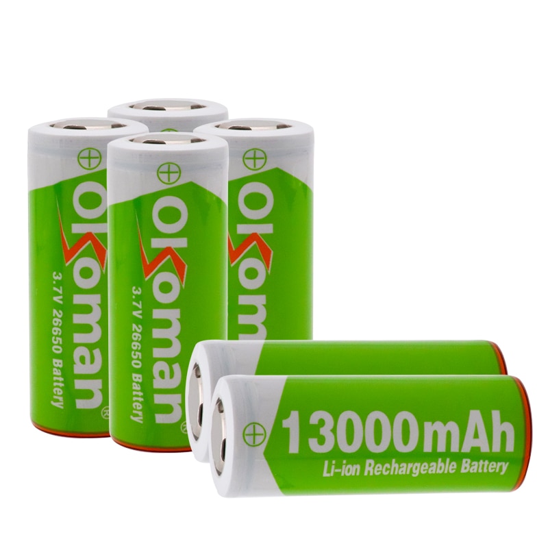 original 26650 Lithium Battery 3.7V 13000mAh High Capacity 26650 Rechargeable Battery Suitable for Flashlight