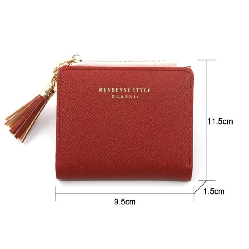 Kwastje Vrouwen Portemonnee Kleine Leuke Portemonnee Vrouwen Korte Lederen Vrouwen Portefeuilles Rits Portemonnees Portefeuillesubsidies Vrouwelijke Portemonnee Clutch