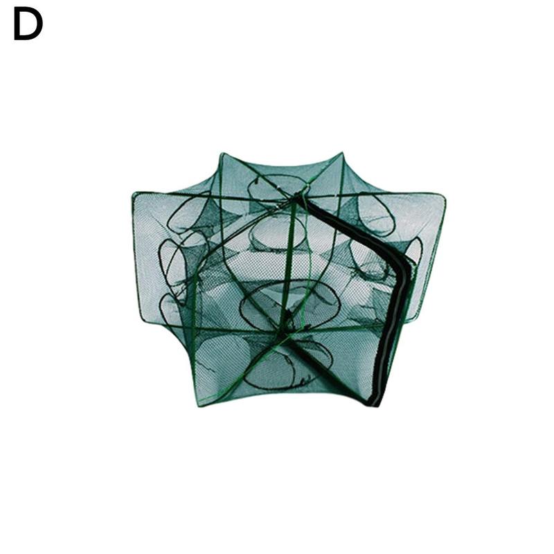 6/8/12/16 Holes Folded Portable Hexagon Fishing Net Crayfish Fish Automatic Trap Shrimp Carp Catcher Cages Mesh Nets CrabTrap: 35X65cm12hole