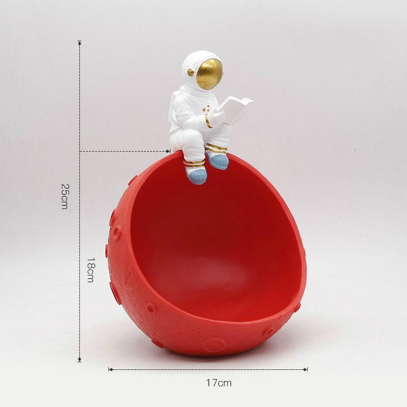 Nordisk harpiks astronaut skulptur figur søte nøkler lagring håndverk skrivebord moderne rom dekorasjon tilbehør hjem: 12
