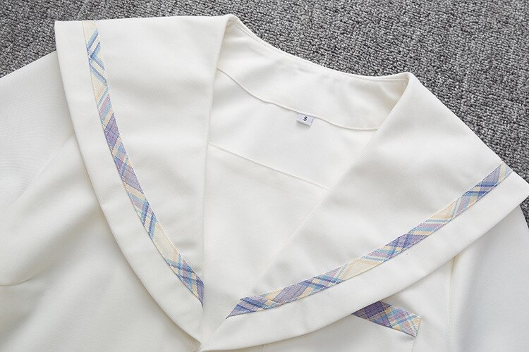Purple Sailor Suit Women's Summer College Style Japanese JK Short Sleeve School Uniform Suit School Dresses TOP Shirt For Girls