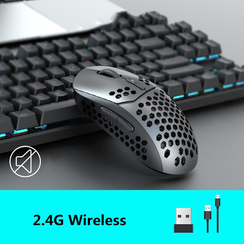2.4g bluetooth trådløs mus usb genopladelig magisk lydløs gaming mus til xiaomi bærbar pc gamer computer mac ipad android: 2.4g grå