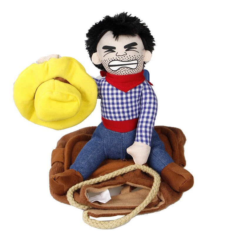 Novedad perro divertido vaquero loco Cosplay ropa de perro mascota ropa chaqueta Chihuahua, Yorkshire, poodle vaquero ropa de perro