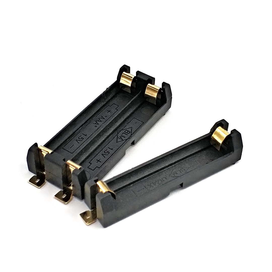 Di alta Qualità 1/2 fessura AAA Supporto Della Batteria SMD SMT Contenitore di Batteria con il Bronzo Spilli FAI DA TE Batteria Al Litio Primavera Scatola di