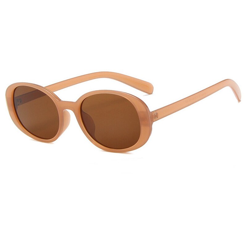 OEC-gafas De Sol con montura pequeña CPO para mujer, lentes ovalados, Estilo Vintage, a la , con UV400, O617: C3 Brown-Brown