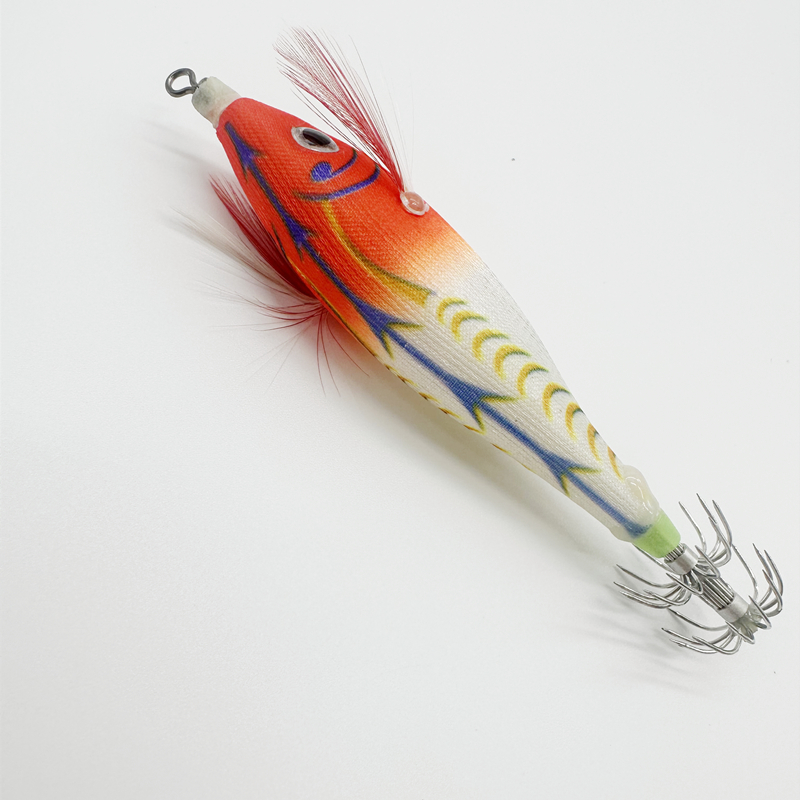 Squid Hook8.5cm Rush Egi Jig Baits WOOD Shrimp Lure luminous Japanese yo zuri Gambar Floating Sutte Octopus Squid Jig
