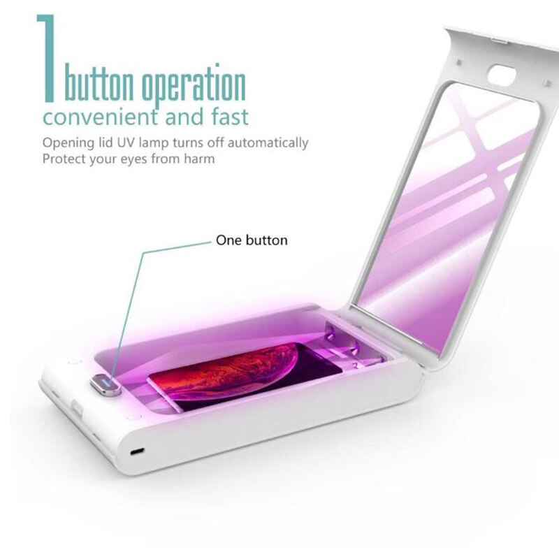 Portable UV Light Cell Phone Disinfection Box UV Cleaner Mobile Ultraviolet Lamp Box for Jewelry Watch