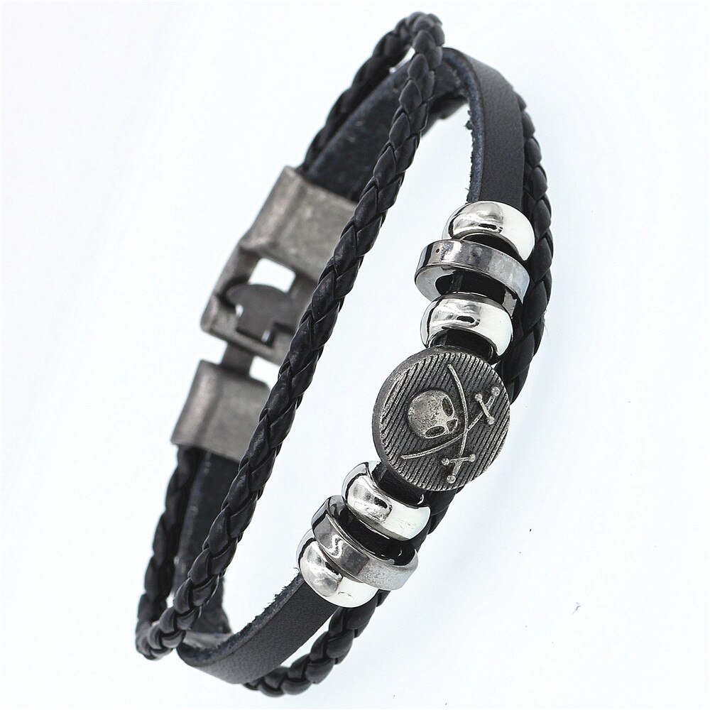 Dgw Retro Pirates Lederen Armbanden Mode-sieraden Leren Armband Mannen Polsband Armbanden Voor Vrouwen Best Pulsera