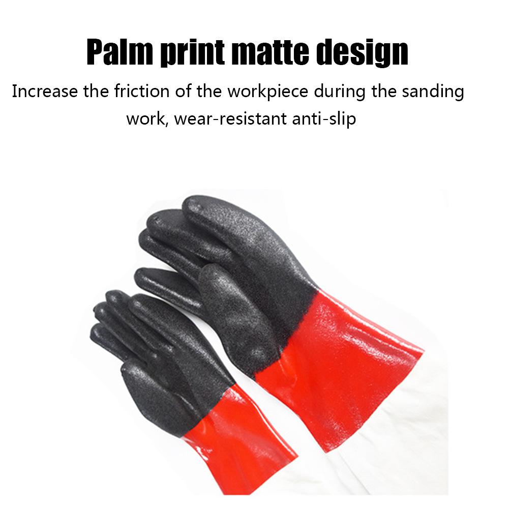 Guantes de chorro de arena originales de cuero y lona, transpirables, cómodos, resistentes al desgaste, accesorios para máquina de chorro de arena