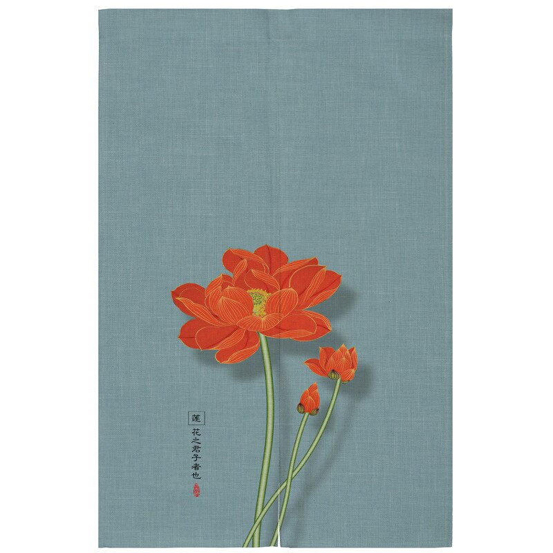 Chinese Stijl Lotus Deur Gordijn Slaapkamer Partitie Restaurant Deur Decoratie Badkamer Half Gordijn Feng Shui Gordijn: 04 / 85x120cm