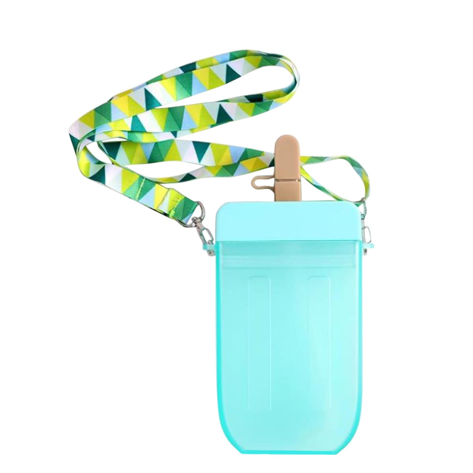 Leuke Zoete Ijs Water Fles Plastic Flessen Water Kids Water Met Stro Fles Anti-Val Creatieve Draagbare Popsicle cup: Blue 