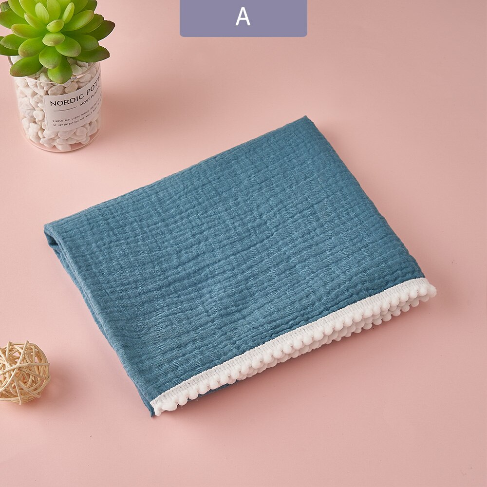 Elinfantile 1 pièces 100% coton 80*65 Cm bébé boule gland couverture garçons et filles coton gaze serviette de bain bébé lange d'emmaillotage serviette: A-baby bath towel