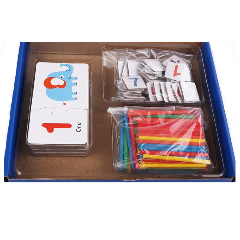 Kids Drawing Wooden Number Matching Puzzle Toy Toddlers Preschool Educational Puzzles New1