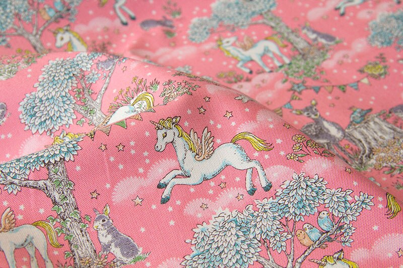 Half-Meter Japanese Kokka Oxford Cotton Fabric Patchwork Quilting Cloth Fabric Textile For Sewing Unicorn A