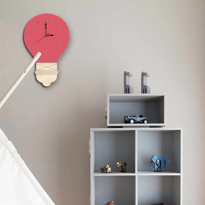 Room Decoration Digital Clock Nordic Style Light Bulb Wall Clock Home Life Mute Clock