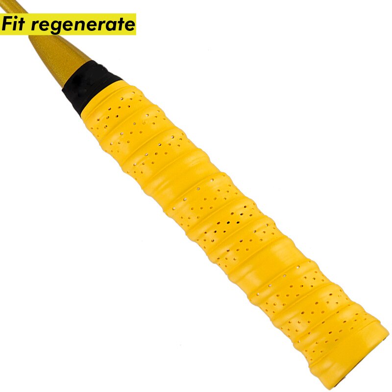 Anti-skli pustende sport over grip svettebånd tennis tape badminton racket grep: Gul