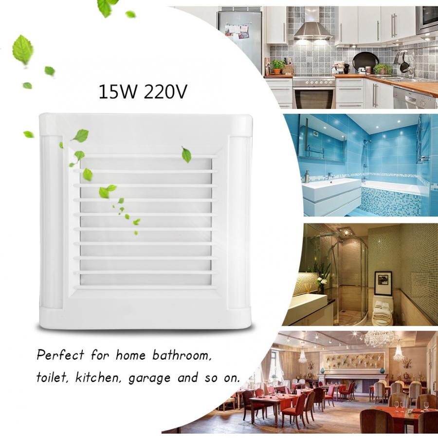 50hz 15w 220v badeværelse vinduesudstødningsventilator vægmonteret udstødningsventilatorrist dæksel gennem vægventilator med lav støj firkantet udsugningsventilator