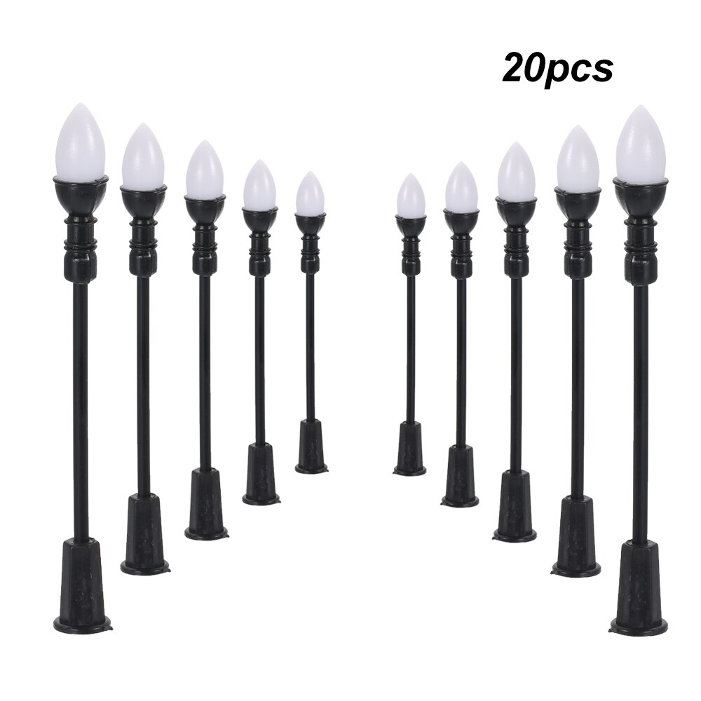 20pcs Different Scale Model Street Lights Layout Lamppost Railway Train Garden Playground Scenery Led Lamp Lighting