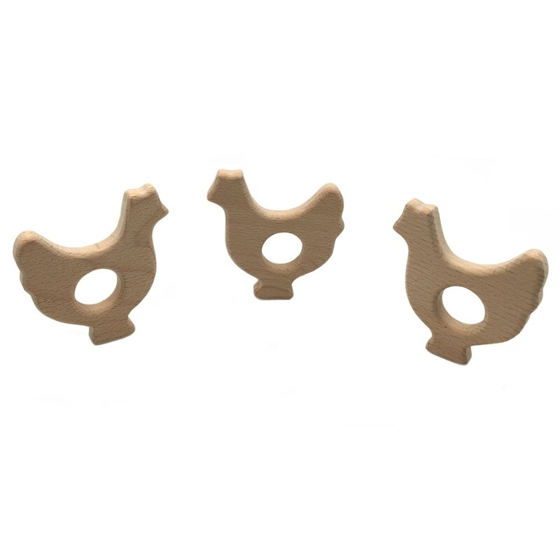 Juguetes de madera DIY para el gimnasio del bebé, colgante de collar de madera, mordedor de madera, Juguetes para la dentición