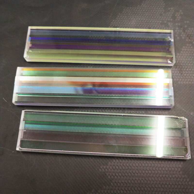 3pcs Rectangle Prism Dichroic Prisma Stained Glass Optical Experiment Instrument Home Decoration Art Necklace DIY: 78x19x4mm