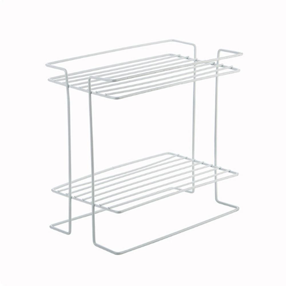 Cocina de doble cara encimera de hierro forjado estante de especias Almacenamiento de condimento suministros de estantería de cocina estante de suelo hogar: Default Title