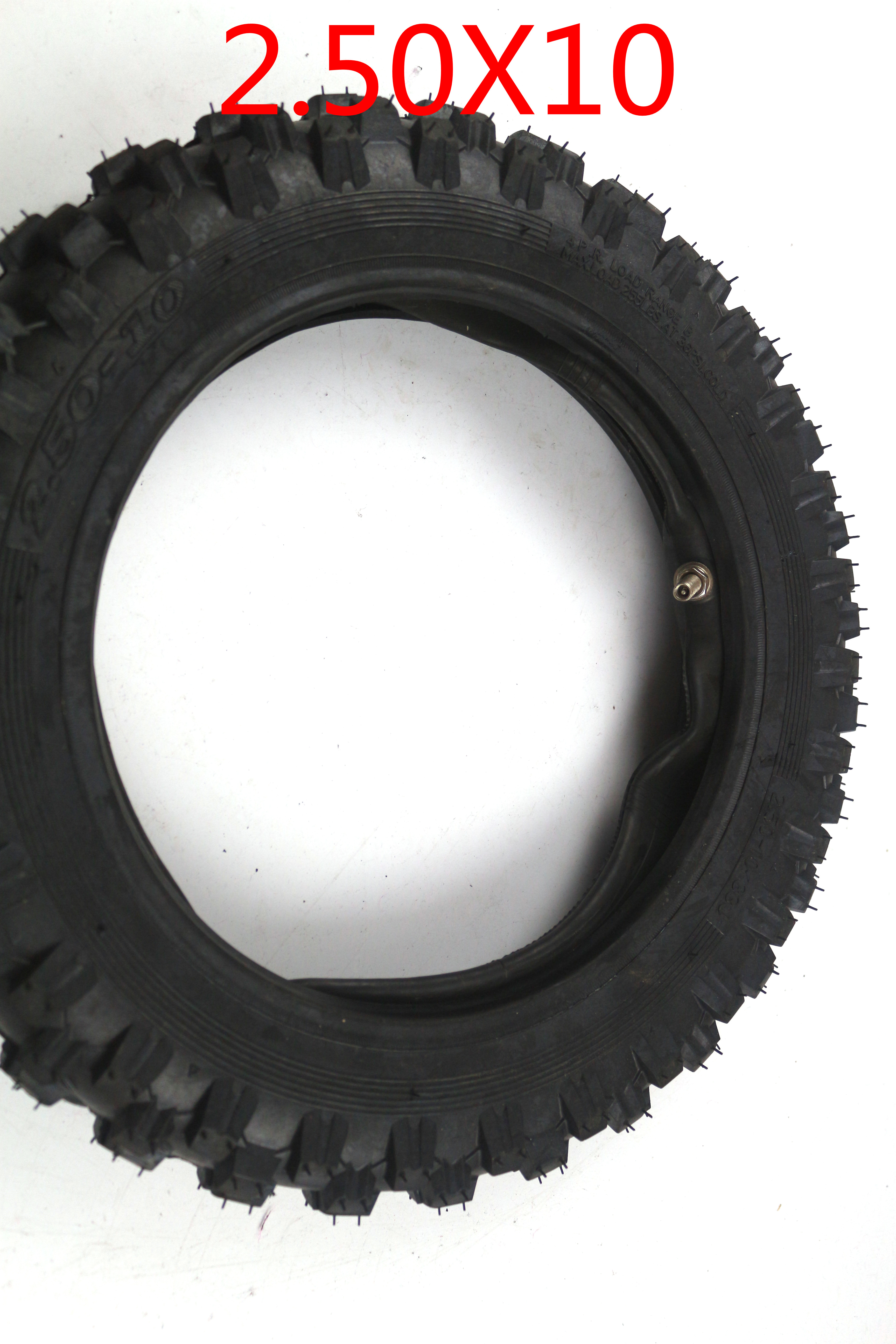 Rubber Motorcycle Tyre 2.50-10 Inner Tube Outer Trye,front and Rear Wheel ,wheel Hub: inner and outer tire