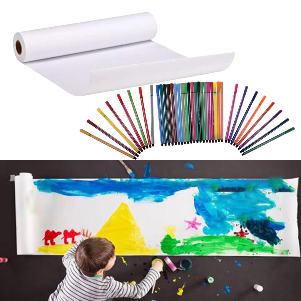 Coloured Felt Tip Pens Adult & Kids Colouring Fine Fibre 36 Pens With Paper