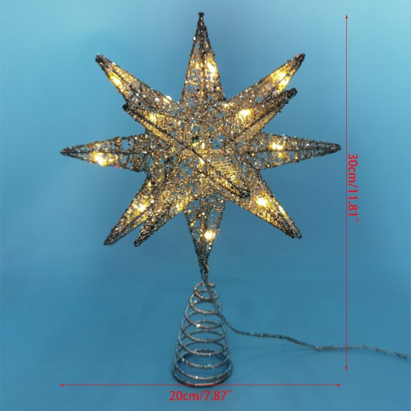 Christmas Tree LED Star Tree Topper Battery Operated Treetop Decoration Hanging