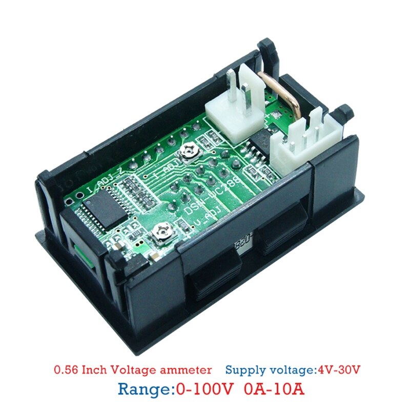 Mini voltmètre numérique ampèremètre DC 100V 10A panneau ampèremètre tension testeur de courant 0.28 "bleu rouge double LED affichage