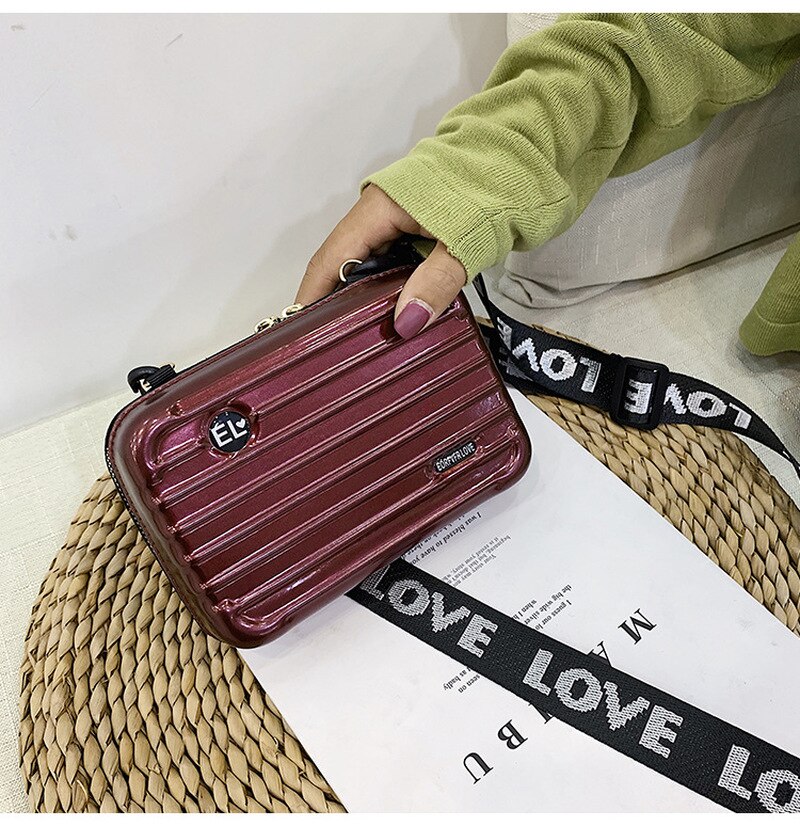 Girls Personality Box Bag Net Red Packet Texture Sling Shoulder Bag Clutch Mini Square Bag Mini Suitcase Hand Bags