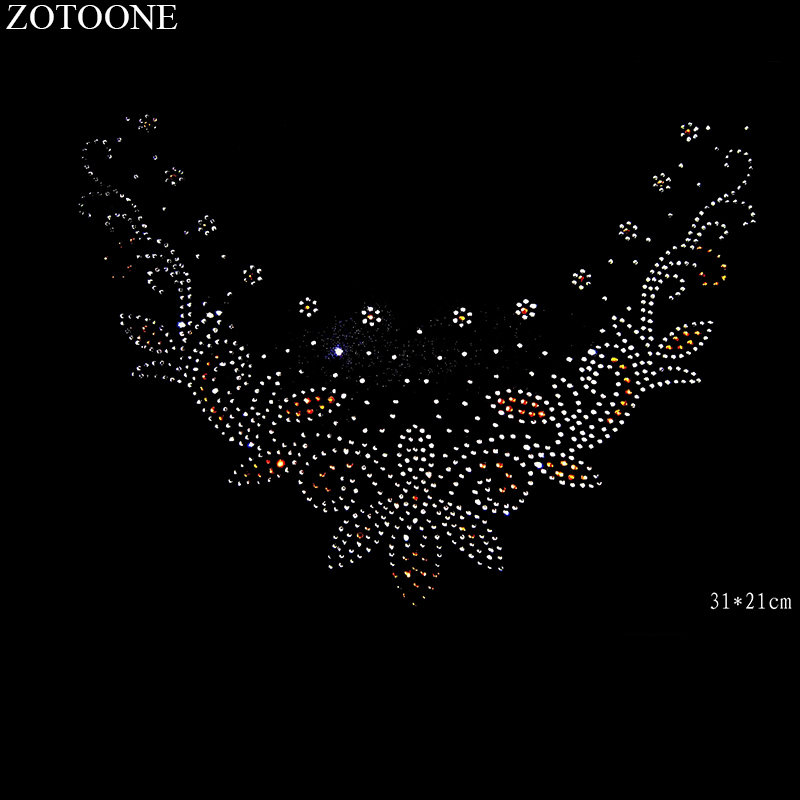 ZOTOONE Kristal Strass Stickers Clear Strass HotFix Rhinestones Glas Applique voor Trouwjurk Kleding Decoratie Cyrkonie