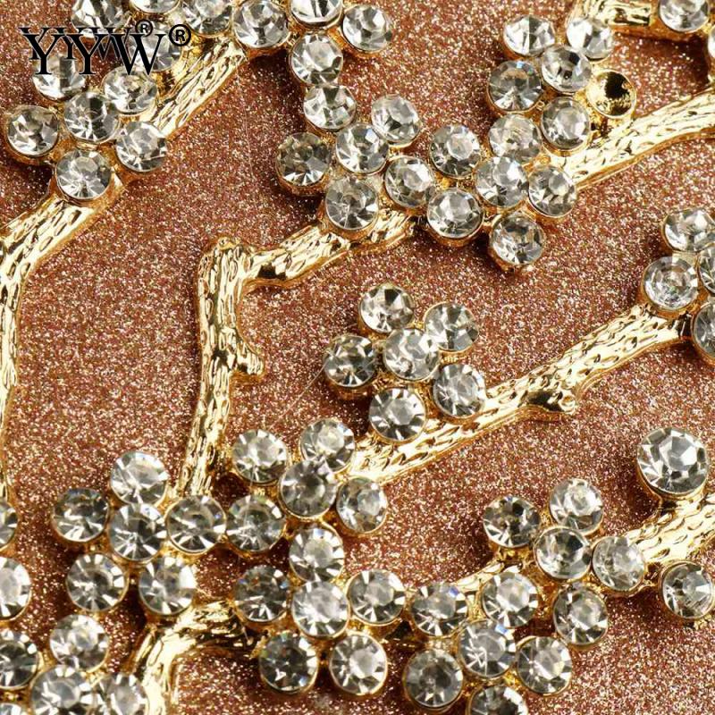 De Cadeia curta Bolsa Teste Padrão Da Árvore de Diamantes Festa À Noite Noite Saco de Embreagem Das Mulheres do Sexo Feminino bolsa de Ombro Bolsa de Cadeia Longa De Ouro Bolso Mujer