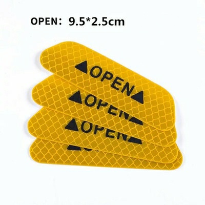 4 Stks/set Auto Deur Stickers Universele Veiligheid Waarschuwing Mark Open Hoge Reflecterende Tape Motorcycle Fietshelm Sticker